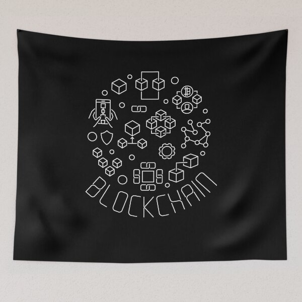 Item preview, Blockchain modern thin line round design for crypto-currency investment lovers and block-chain fans   designed and sold by venomousvector.