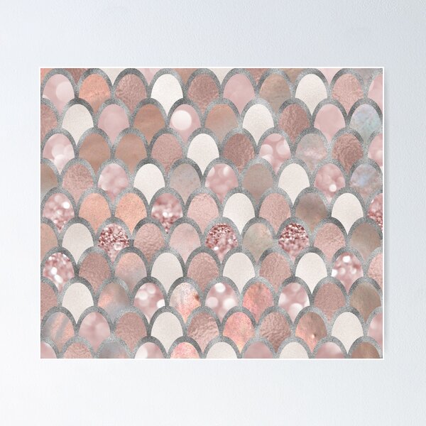 Item preview, Rose gold mermaid scales - silver designed and sold by peggieprints.