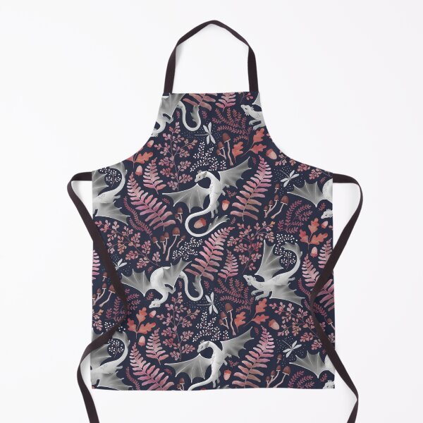 Item preview, Forest dragons in autumn pinks on navy blue designed and sold by adenaJ.