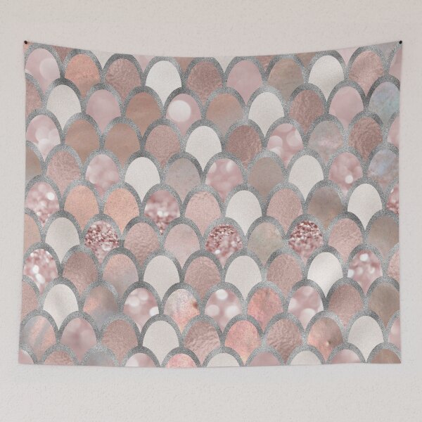 Item preview, Rose gold mermaid scales - silver designed and sold by peggieprints.