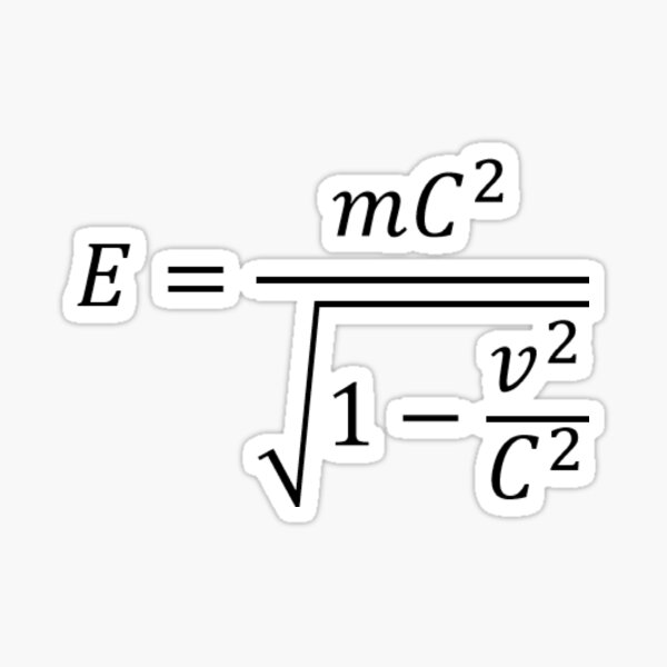 Total energy of moving mass - relativistic energy Sticker