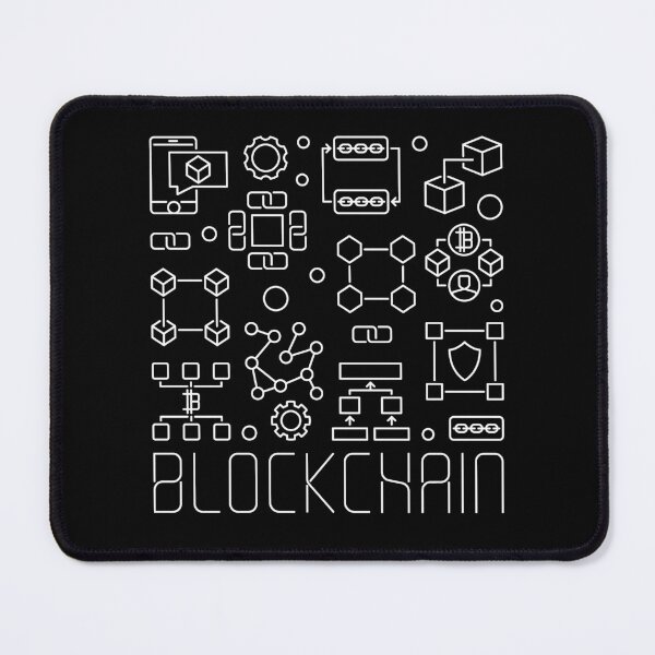 Item preview, Blockchain Technology modern outline square-shaped design for cryptocurrency and block chain geek designed and sold by venomousvector.