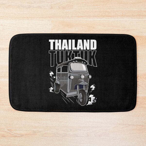 Item preview, Thailand Tuk-Tuk Taxi vintage style in Bangkok Black and White Old Picture digital art designed and sold by SetthaSK.
