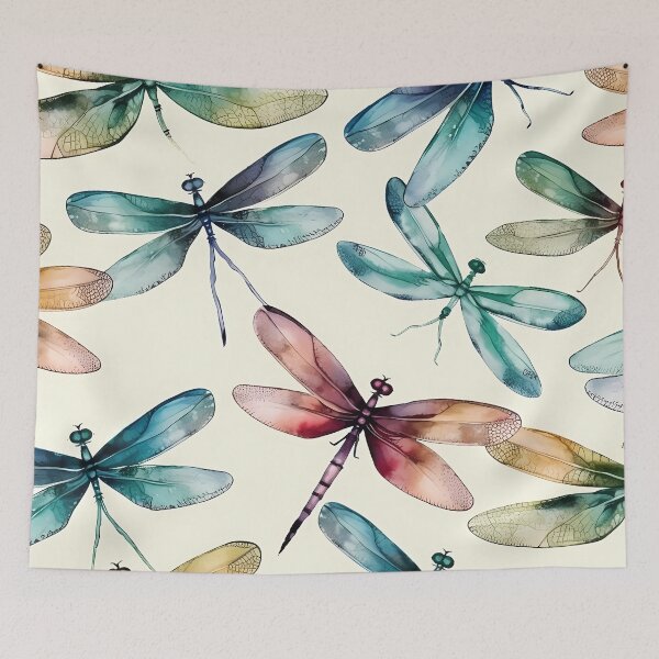 Artikelvorschau, Dragonfly Pattern : Watercolour and Ink entworfen und verkauft von MTJ-Mushrooms.