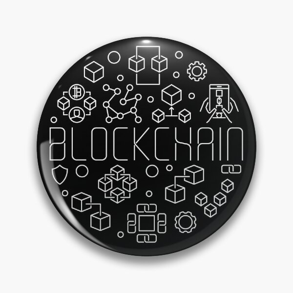 Item preview, Blockchain Technology round minimal design in thin line style for cryptocurrency and block chain fans  designed and sold by venomousvector.
