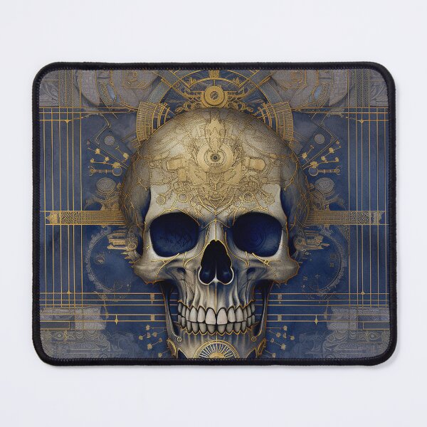 Item preview, Art Nouveau Gold Inlaid Skull designed and sold by BandanaMontana.