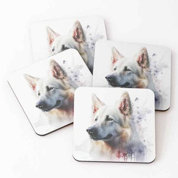 Item preview, Watercolor White Swiss Shepherd Dog designed and sold by AxeWave.