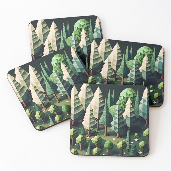 Item preview, Geometric shapes forest pattern designed and sold by NavyPanda.