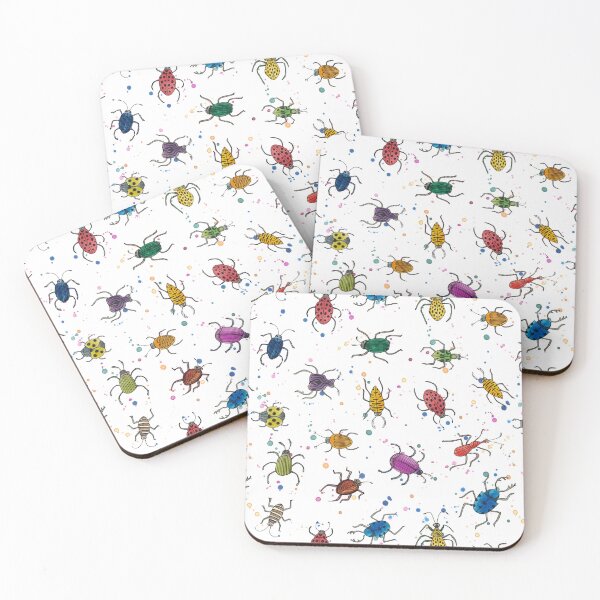 Item preview, Watercolour Doodlebugs - insects on white - watercolour bugs pattern by Cecca Designs designed and sold by Cecca-Designs.
