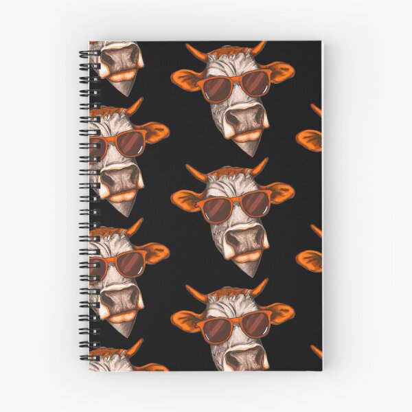 Artikelvorschau, Kuh trägt eine coole Stier-Vintage-Orange mit Sonnenbrille entworfen und verkauft von Wild Shades.