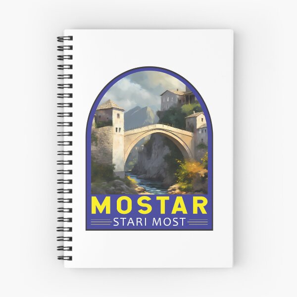 Item preview, Mostar Stari Most Travel Oil Painting Emblem designed and sold by KrisSidDesigns.