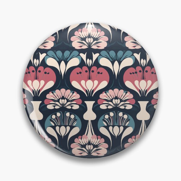 Item preview, Retro Vase Florals Channeling Mary Quant's Style designed and sold by TopArtsy.