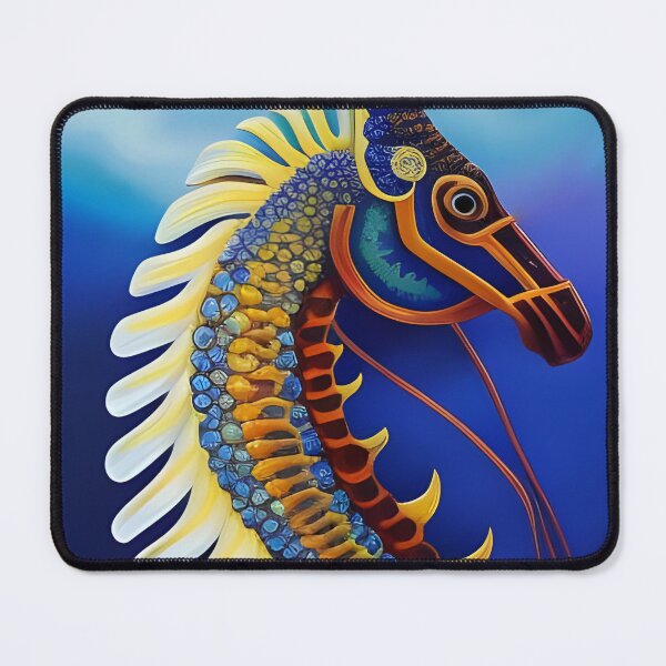 Item preview, Seahorse portrait, impasto, Ai Generated Art designed and sold by ACC .