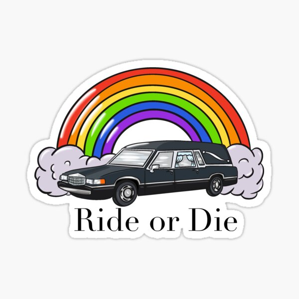 Item preview, Ride or Die Hearse and Rainbow designed and sold by Lairofthebeast.
