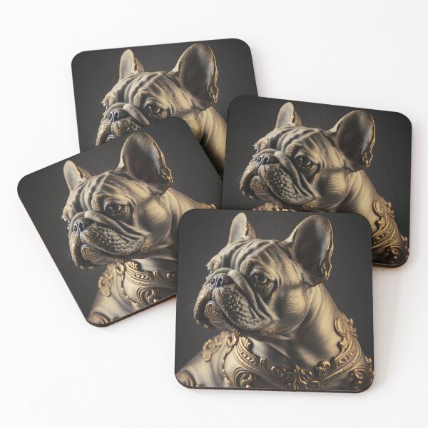 Item preview, Elegant French Bulldog sculpture portrait with Gold Filigree designed and sold by Tio-Tecun.