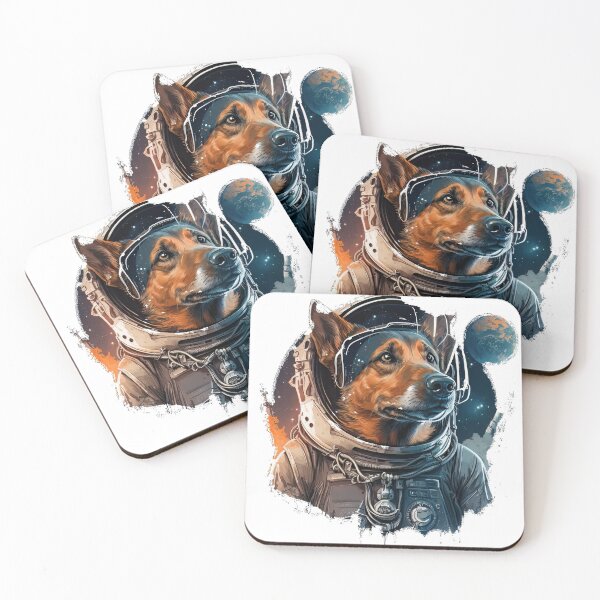Item preview, Space dog mode on travel in a space suit across planets designed and sold by Tatsme.