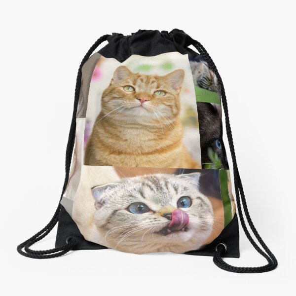 cat mat Drawstring Bag