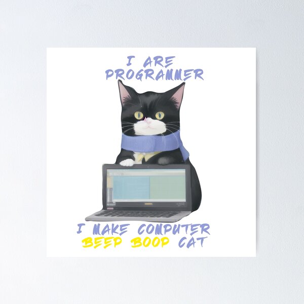 Artikel-Vorschau von Programmierer Cat Beep Boop Coding, designt und verkauft von Lychee Design.