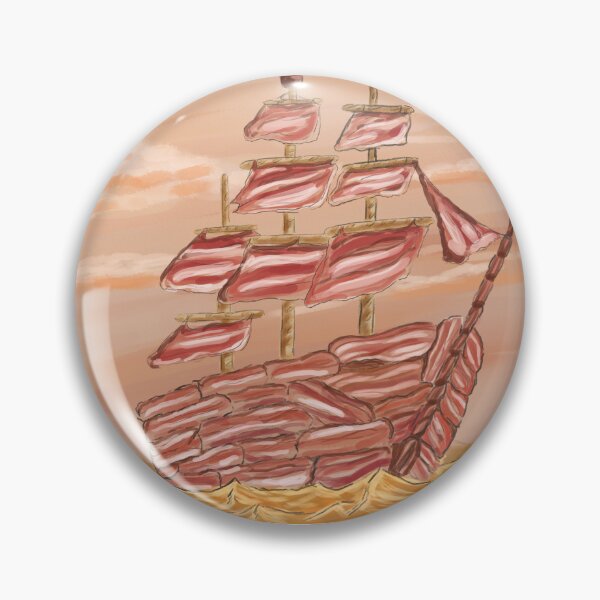 Item preview, Bacon Ship in Egg Yolk Sea - Fantasy Breakfast - Fantasy Landscape  designed and sold by BunnyBizarre.
