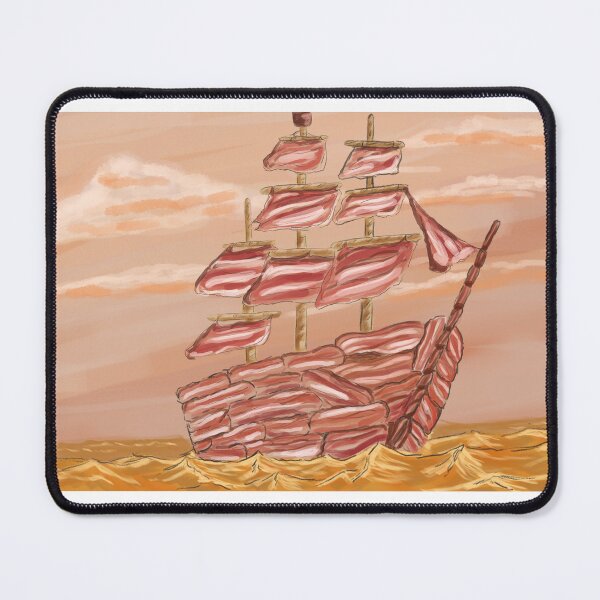 Item preview, Bacon Ship in Egg Yolk Sea - Fantasy Breakfast - Fantasy Landscape  designed and sold by BunnyBizarre.
