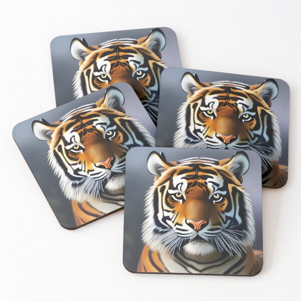 Artikelvorschau, Tigerportrait, pastos, Ai Generated Art entworfen und verkauft von ACC .