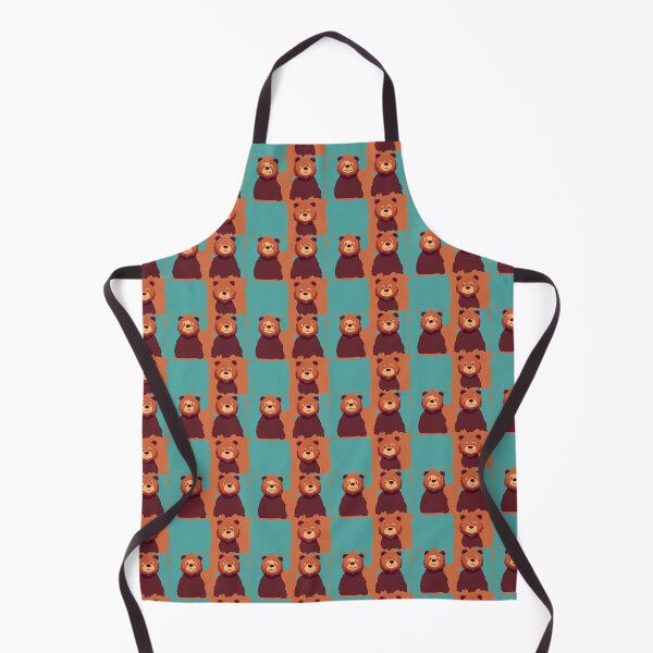 Aperçu de l'œuvre Vector Happy Bear sur motif à carreaux orange et bleu créée et vendue par Aaron2610.