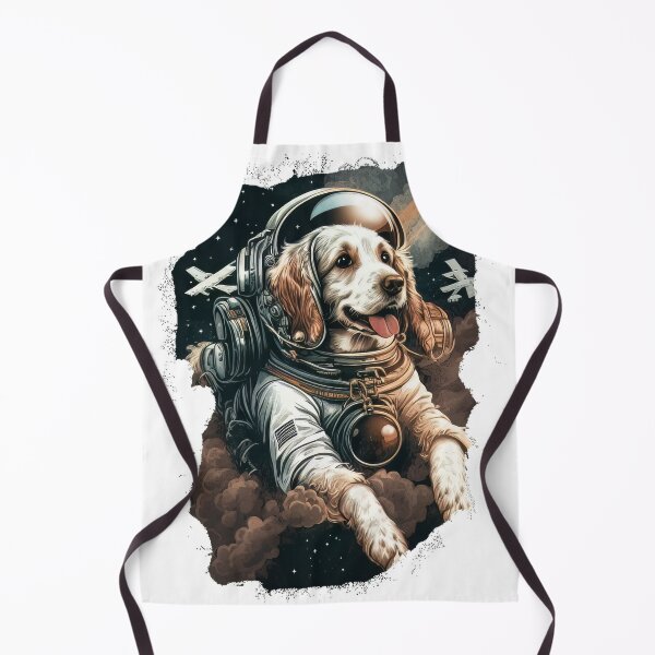 Item preview, Space Dog Travel in outer space above clouds and starships designed and sold by Tatsme.