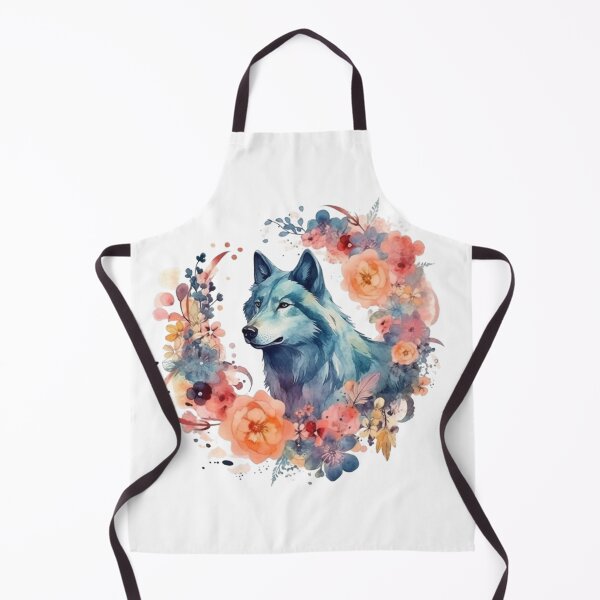 Item preview, Colorful Wolf With Flowers designed and sold by letsgetinspired.