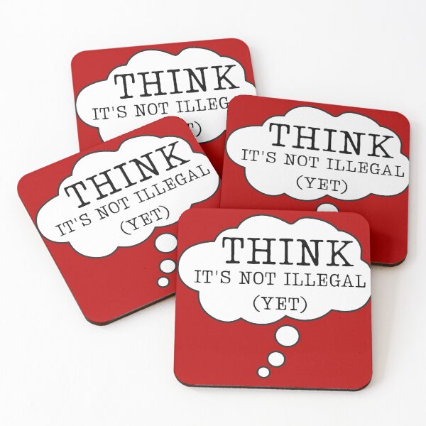 Item preview, Retro Typewriter Font "Think - It's Not Illegal (Yet)" in Thought Bubble Design designed and sold by ElLocoMus.
