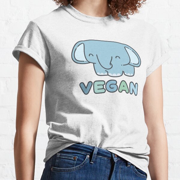 Cute Little Vegan Elephant - Kawaii Classic T-Shirt