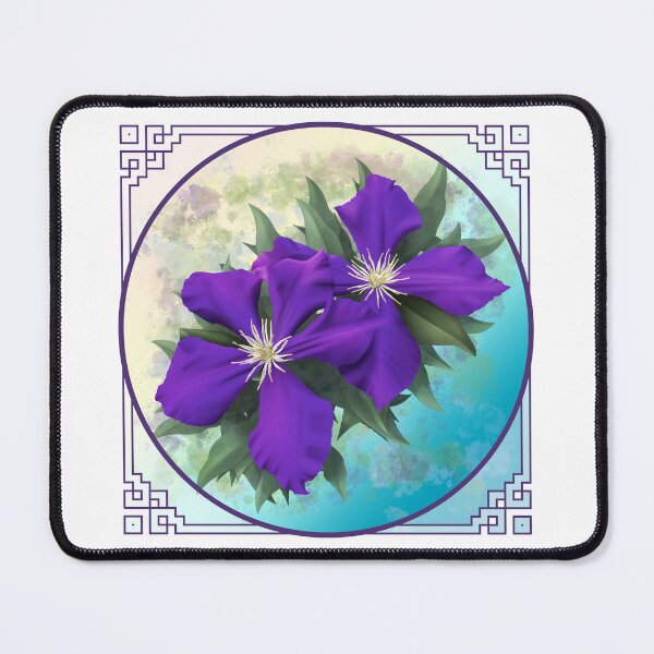 Item preview, Purple Clematis - with Border designed and sold by Spennig Aisling Art.