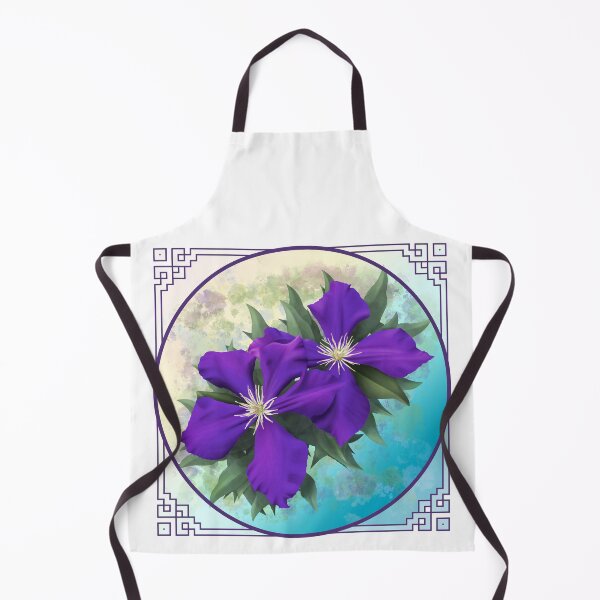 Item preview, Purple Clematis - with Border designed and sold by Spennig Aisling Art.
