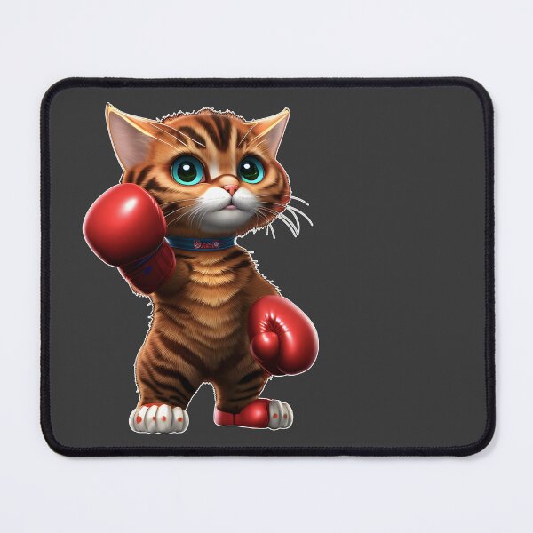 Item preview, Little cat boxer in red gloves designed and sold by IrinaGuArt.