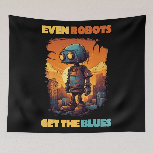 Item preview, Sad Robot in a Post-Apocalyptic World - Even robots get the blues designed and sold by Tee-Magination.