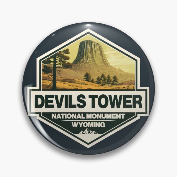 Item preview, Devils Tower National Monument Wyoming Travel Art Badge designed and sold by KrisSidDesigns.