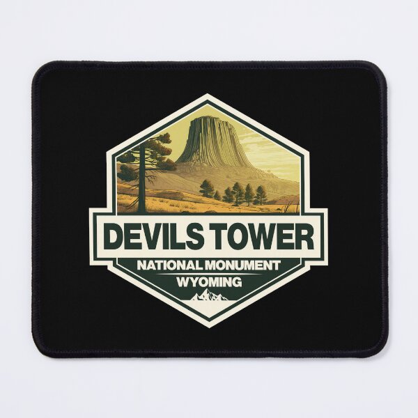 Item preview, Devils Tower National Monument Wyoming Travel Art Badge designed and sold by KrisSidDesigns.