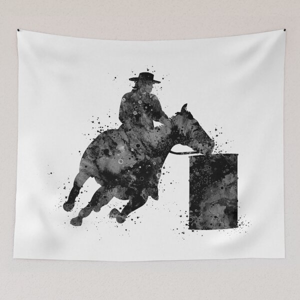 Item preview, Barrel Racer Boy Black and White Rodeo Gift designed and sold by LotusGifts.