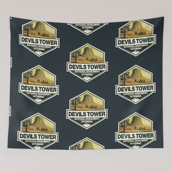 Item preview, Devils Tower National Monument Wyoming Travel Art Badge designed and sold by KrisSidDesigns.