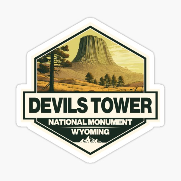 Item preview, Devils Tower National Monument Wyoming Travel Art Badge designed and sold by KrisSidDesigns.