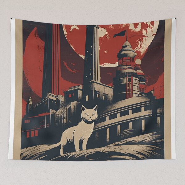 Item preview, Cat Space Program Propaganda Artwork #3 designed and sold by ArcStormDesigns.