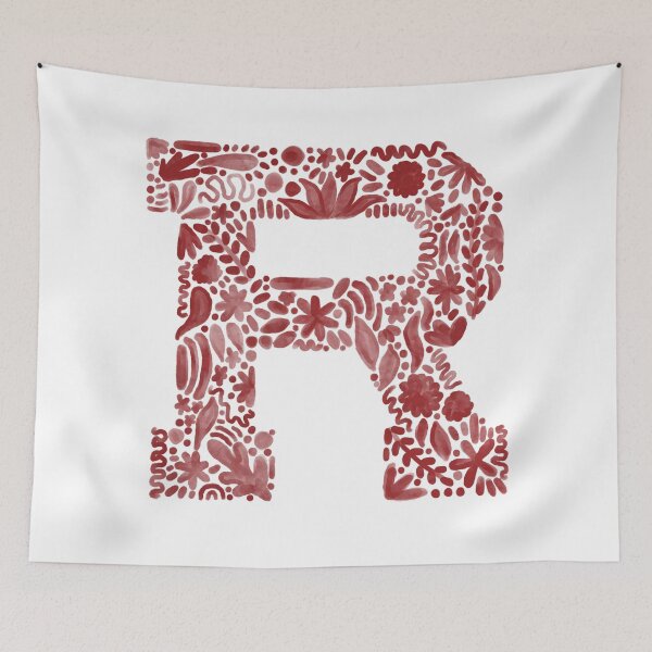 Item preview, University of Redlands R Watercolor Floral designed and sold by GraceMakes03.