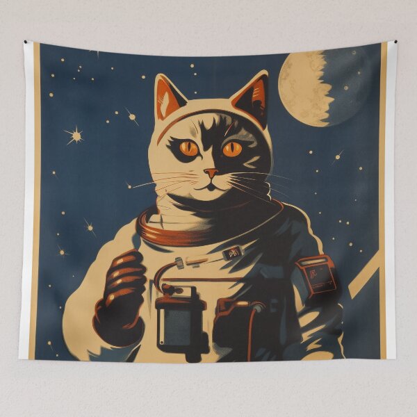 Item preview, Cat Space Program Propaganda Artwork #4 designed and sold by ArcStormDesigns.