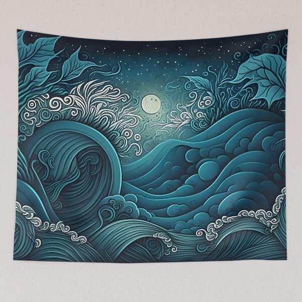 Item preview, Abstract sea waves designed and sold by NavyPanda.