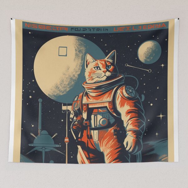Item preview, Cat Space Program Propaganda Artwork #5 designed and sold by ArcStormDesigns.