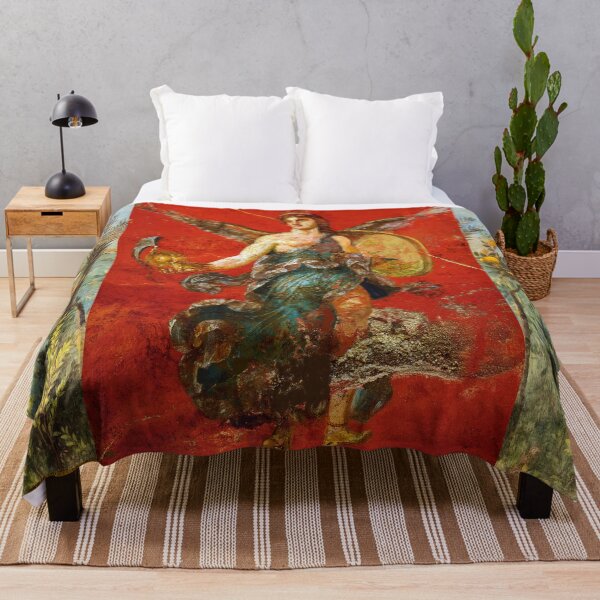 Item preview, GODDESS NIKE ,POMPEII ,ANTIQUE ROMAN WALL PAINTINGS Flower Garden Flying Birds ,Quince and Apple Trees designed and sold by BulganLumini.