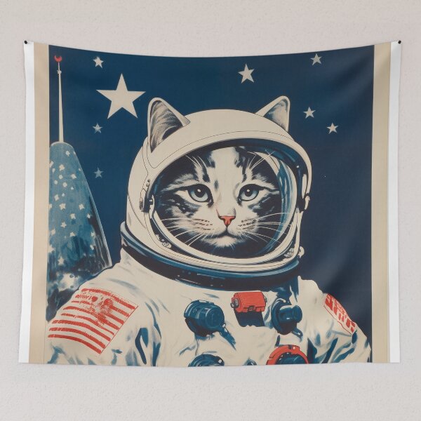 Item preview, Cat Space Program Propaganda Artwork #6 designed and sold by ArcStormDesigns.