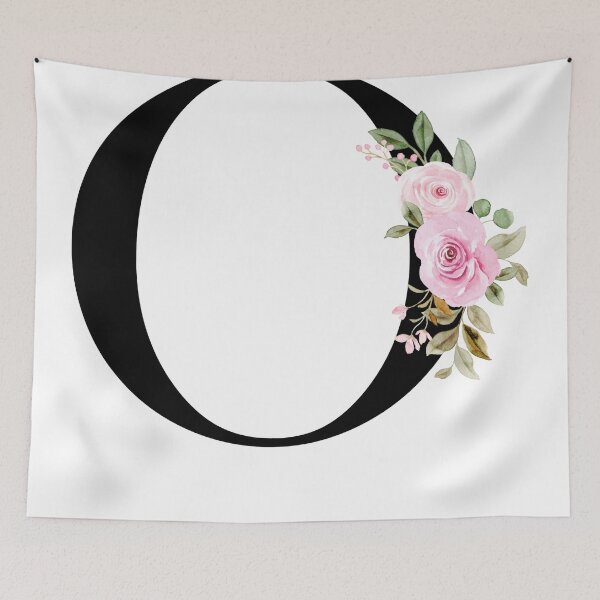 Item preview, Letter O with Flowers Multi Color Natural designed and sold by Print-Online.