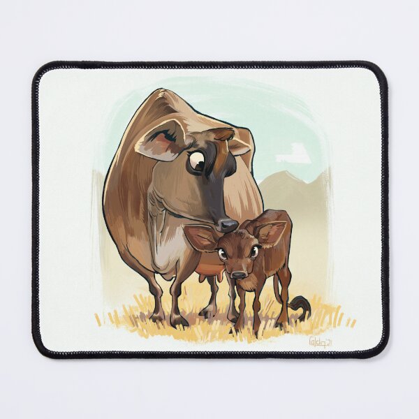 Item preview, Cute Cartoon Jersey Cows, Mother Cow and Calf designed and sold by Emo Barkz.