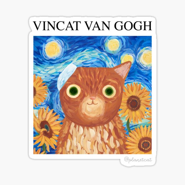 Artikel-Vorschau von Vincat van Gogh Künstler Katze, designt und verkauft von PlanetCatArt.