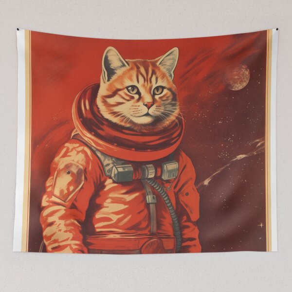 Item preview, Cat Space Program Propaganda Artwork #7 designed and sold by ArcStormDesigns.